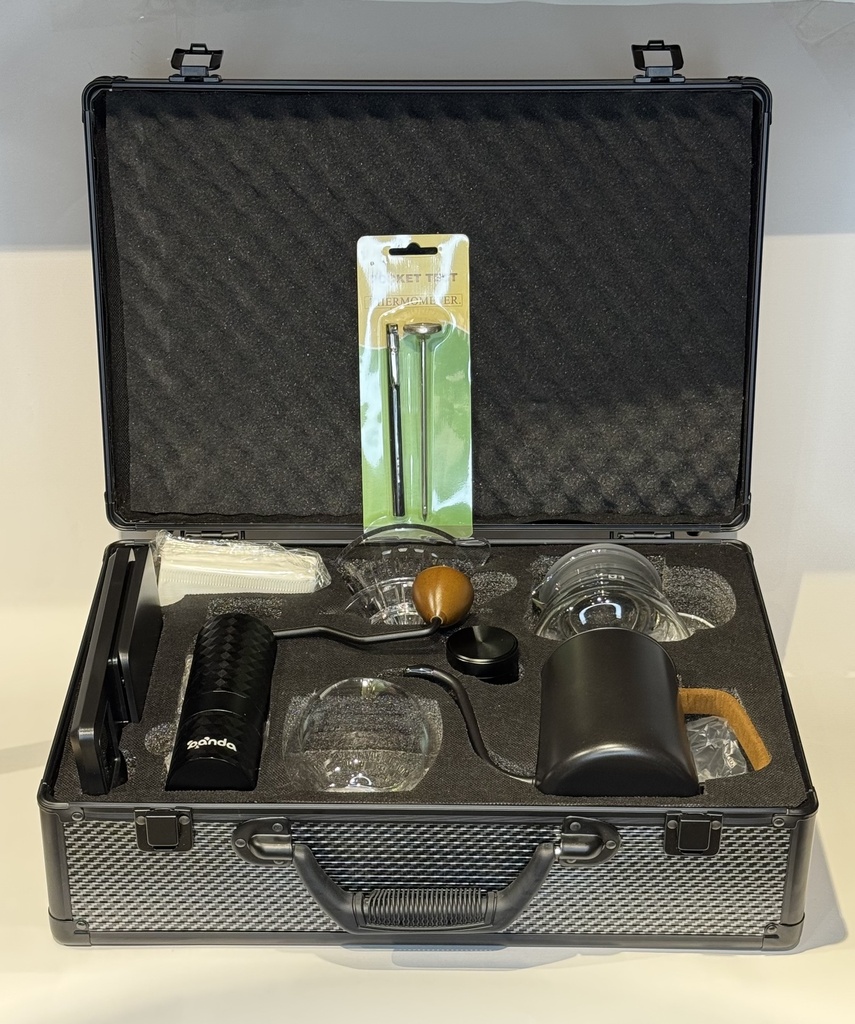 Suitcase bag Carbon Fiber V60 Stainless Steel Grinder