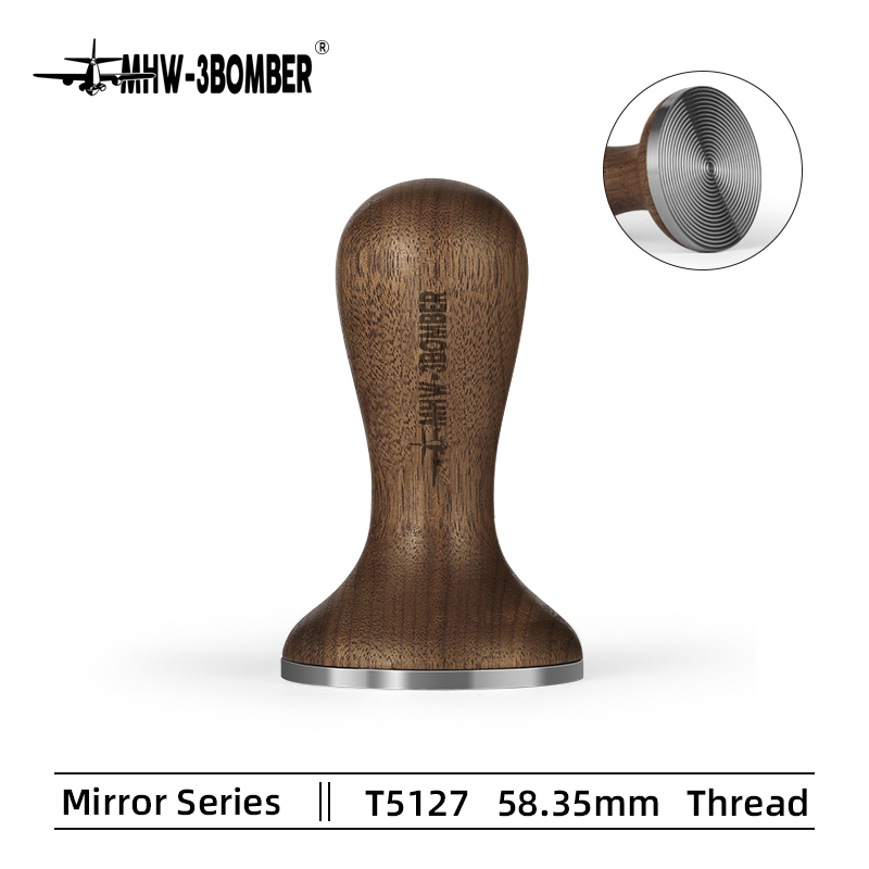 MHW-3BOMBER Mirror Walnut Tamper Thread 58mm