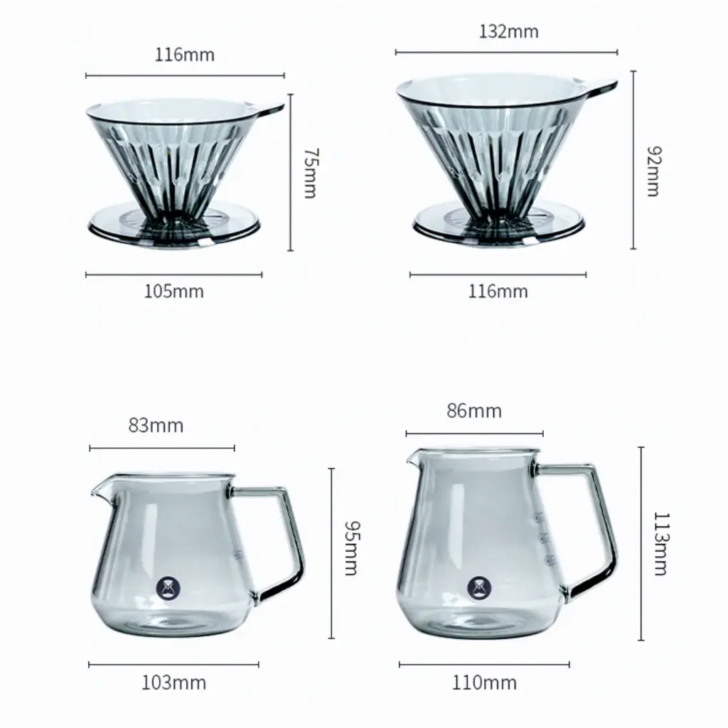 Timemore Brewer Set PCTG Dripper 01