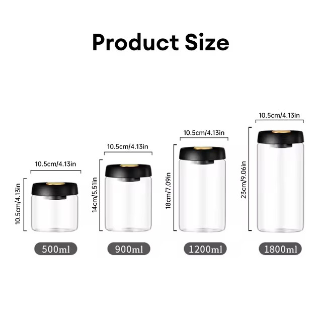 Coffee Glass Canister White and Black