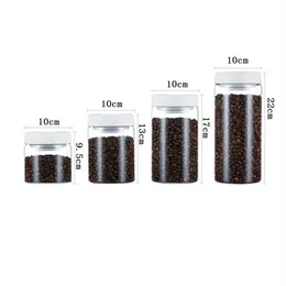Coffee Glass Canister White and Black