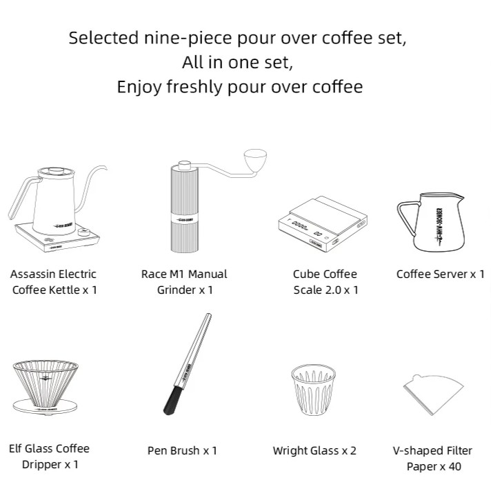 Assassin M1 Drip Coffee Set 9 pcs in one