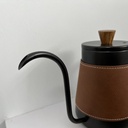 Wooden Handle Kettle with Leather Cover (Black)