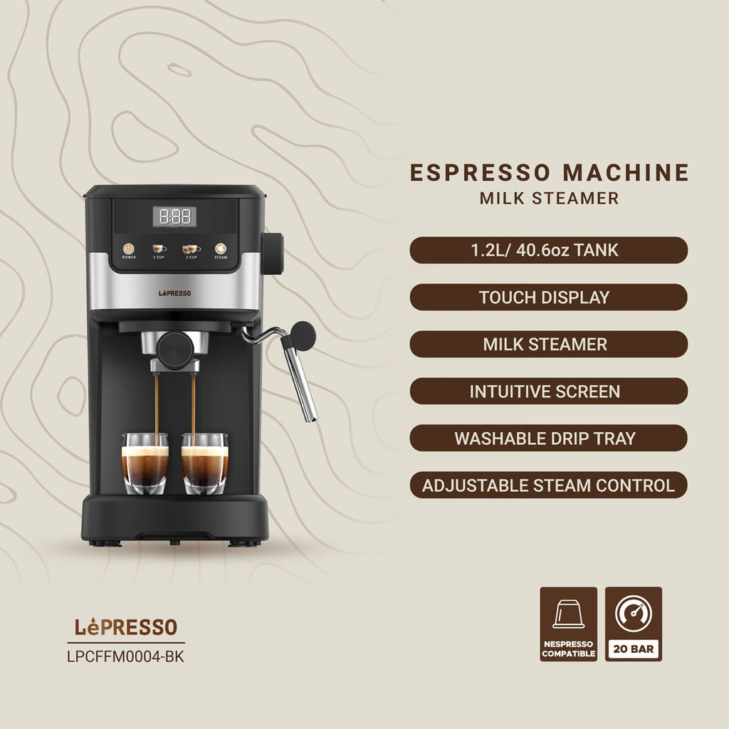 Lepresso LP004 Suprema Espresso Machine -Black