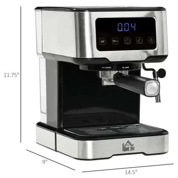 LePresso Digital Coffee Machine with 15 bar Pressure Pump and Capsule Filter - Black