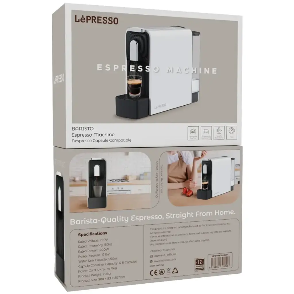 Lepresso Baristo Espresso Machine Nespresso Capsule Compatile