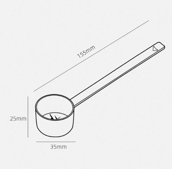 MHW-3BOMBER Long Measuring Spoon-stainless steel silver spot-8g
