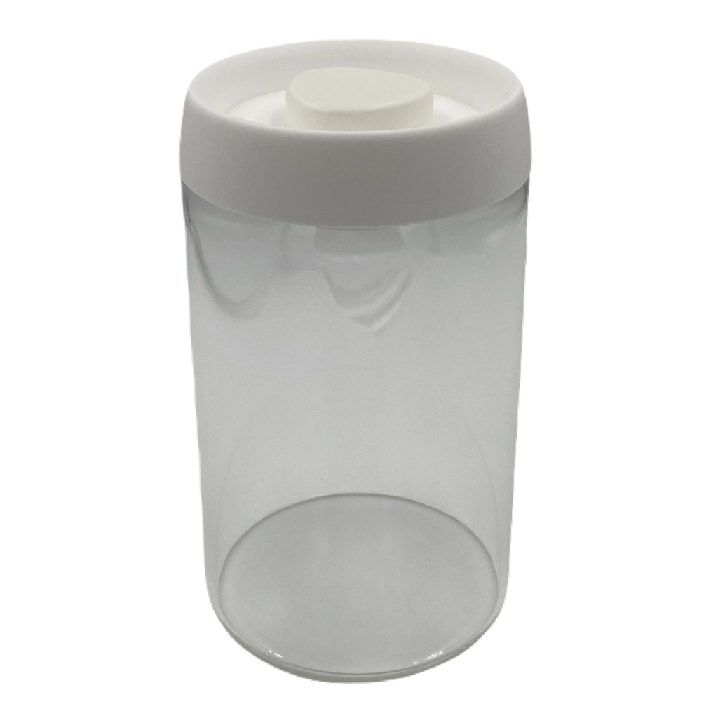 Coffee Glass Canister White and Black