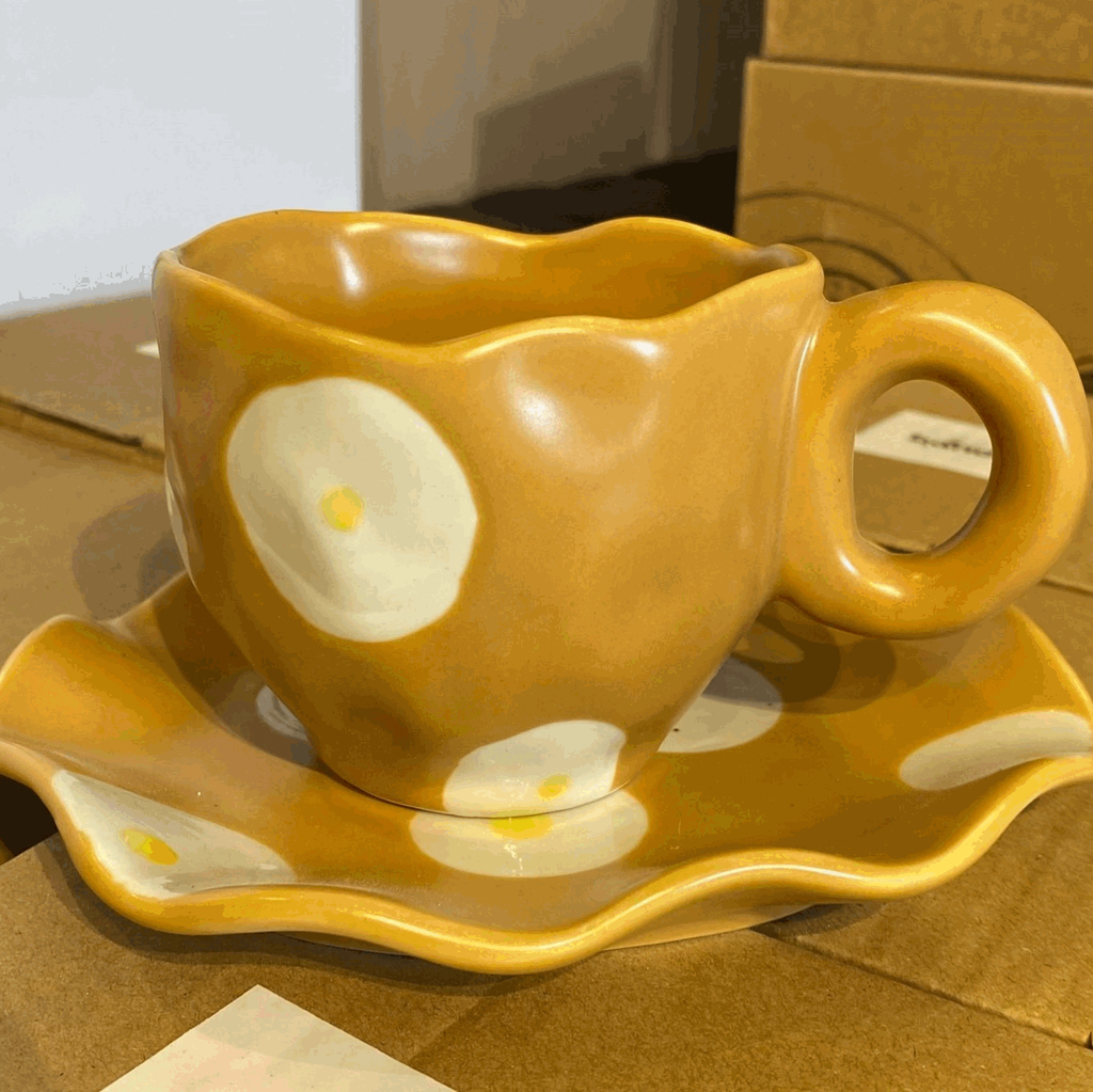 Orange&White dots Cup190ml
