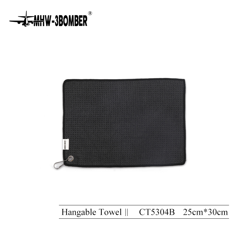 MHW-3BOMBER Hanging Ring Towel - Black