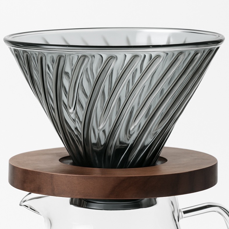 glass wood dripper Smoky gray