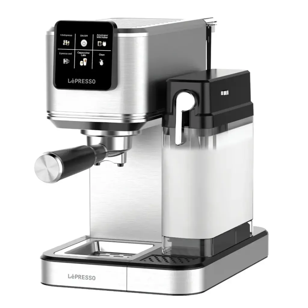 LePresso Latteo Hot & Cold Brewing Coffee Machine with Milk Frothing Function - Silver