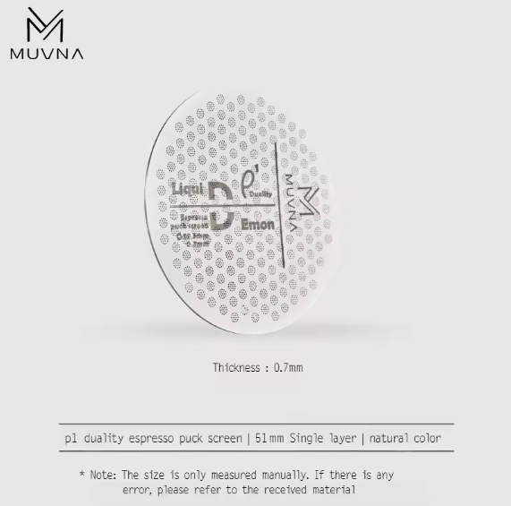  MUVNA ρduality Espresso puck screen single layer