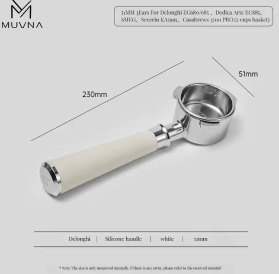 MUVNA DeLonghi silica gel three ears bottomless 51mm