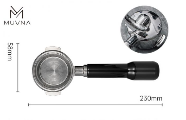 MUVNA E61 ABS large double spout-black-58mm