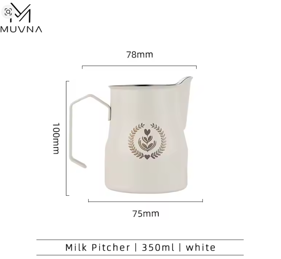 MUVNA Milk frothing pitcher white