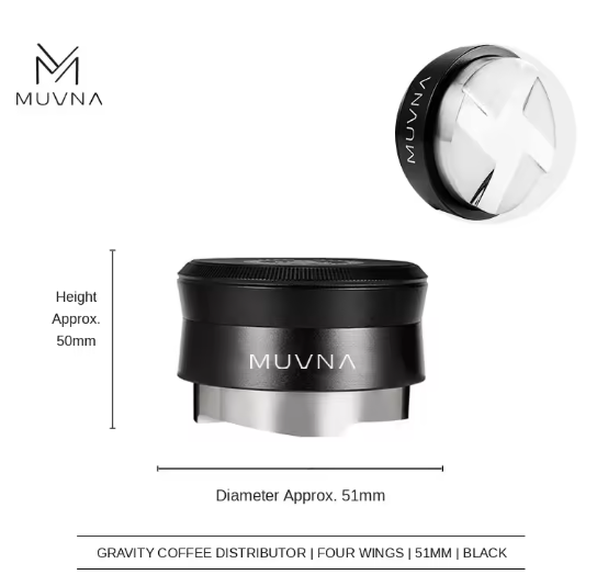 MUVNA gravity distributor four-sided paddle-shaped base -black