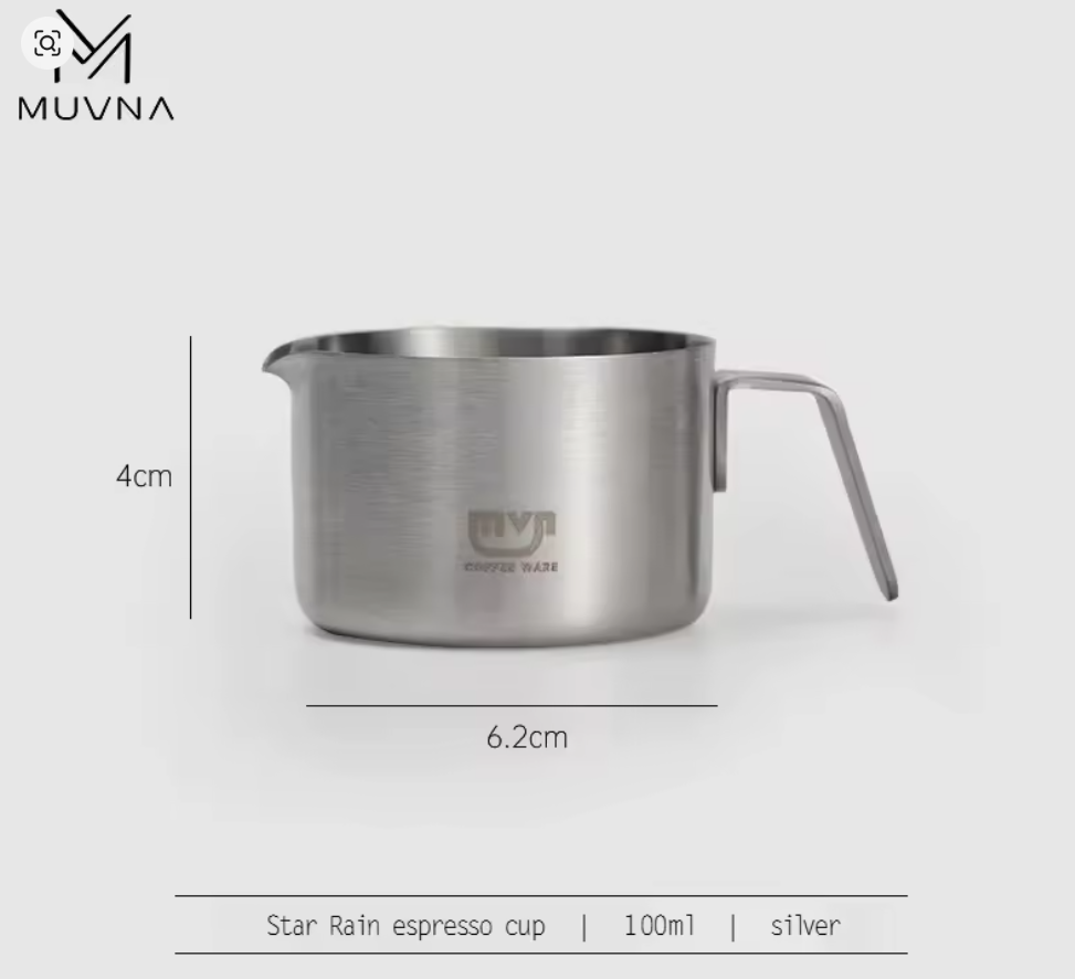 MUVNA stainless steel espresso cup natural color-100ml