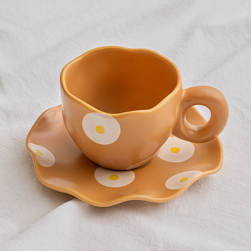 Orange&White dots Cup190ml