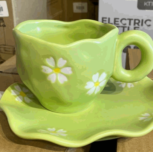 Green&White Flowers Cup 190ml