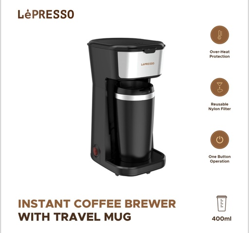 LePresso Instant Coffee Brewer with Travel Mug 400mL