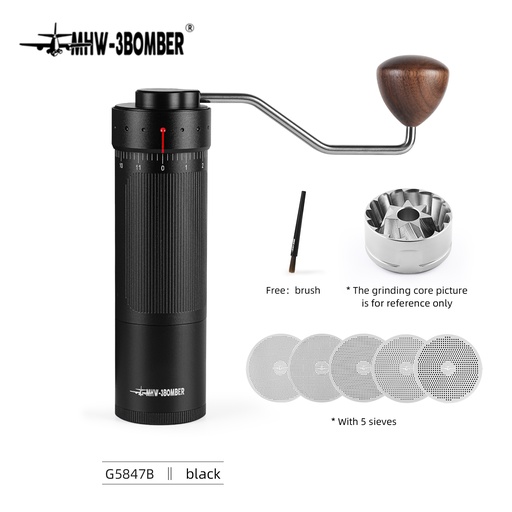 [G5847B] MHW-3BOMBER Blade R3 Manual Grinder Black