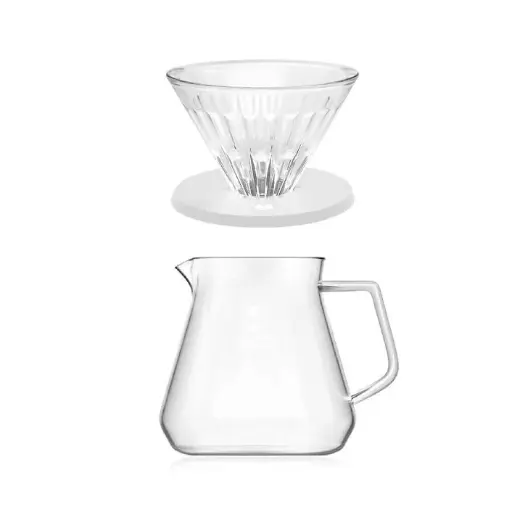 [70TGB027AA102] Timemore Brewer Set Glass Dripper 02 White base