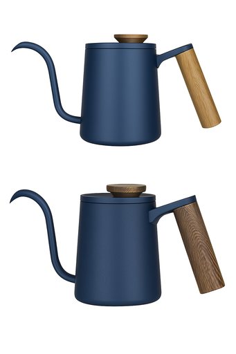 Wooden Blue Kettle
