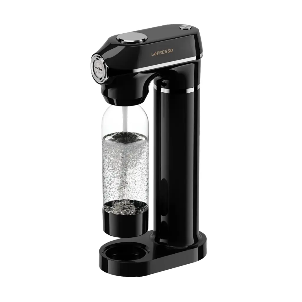 [LPCFFM0019] Lepresso Carbonator Instant Sparkling Water with Pressure Gauge & Efficient Carbonation- Black