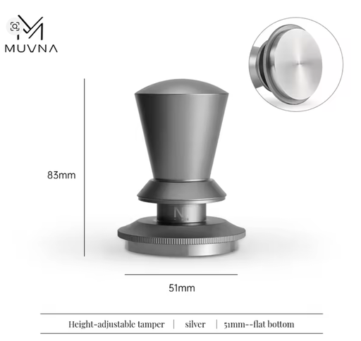MUVNA Adjustable coffee tamper gray -flat base