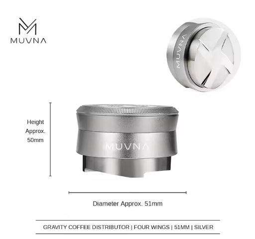 MUVNA gravity distributor four-sided paddle-shaped base -silver