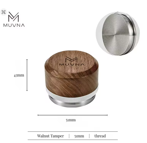 MUVNA Walnut tamper threaded base